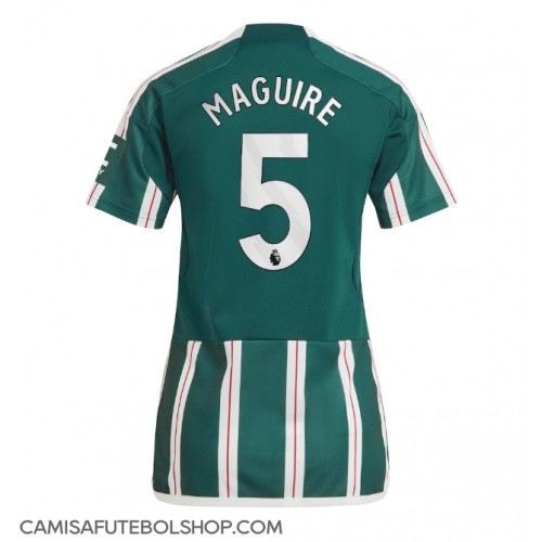 Camisa de time de futebol Manchester United Harry Maguire #5 Replicas 2º Equipamento Feminina 2023-24 Manga Curta